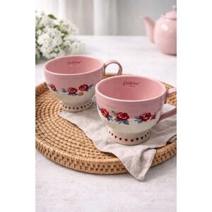 New Lot Of 2 Cath Kidston London Harmony Ditsy Hug Mugs Cup Coquette Pink